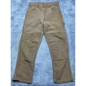 Vintage Key Imperial Duck Canvas Double Knee Pants‎ Men's 32x29 Brown Carpenter